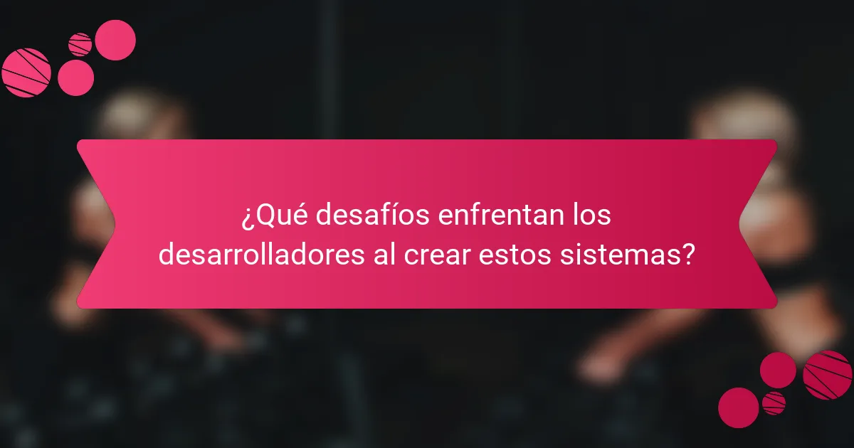 ¿Qué desafíos enfrentan los desarrolladores al crear estos sistemas?